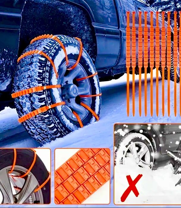 Benzi Zăpadă Antiderapante 10buc set Șufe zăpada tip Lanțuri auto