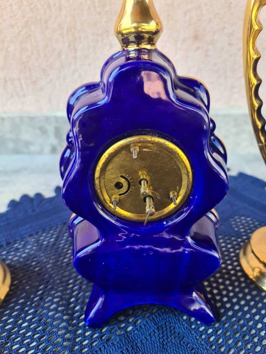 SetCeramicAlbastruCobaltVaze siCeas Fabricat 1962firmaCAT Italy