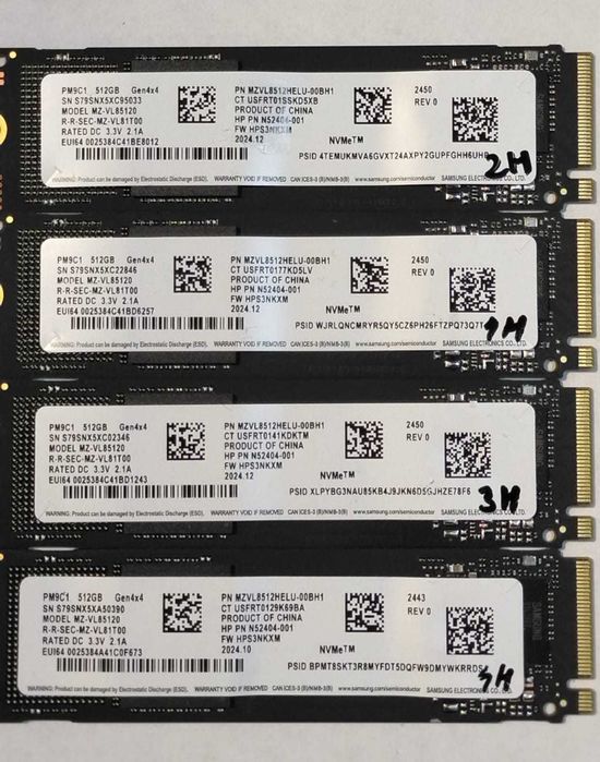 SSD 512GB Samsung M2 Nvme  PCIE gen4 , Nou, Garantie 1 AN, format 2280