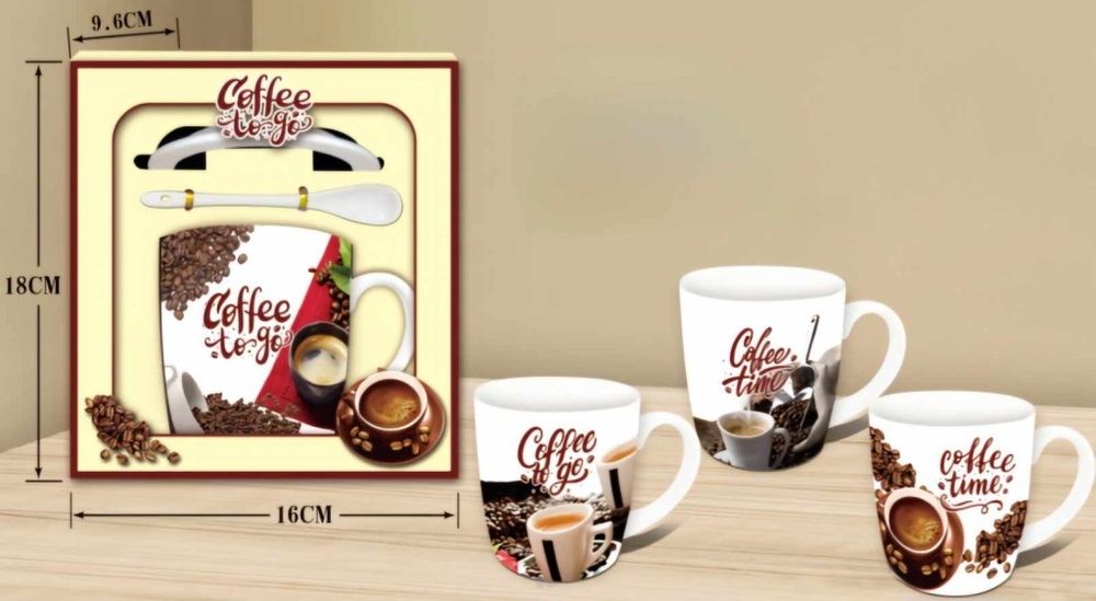 Порцеланова чаша с капак и лъжичка Различни цветове