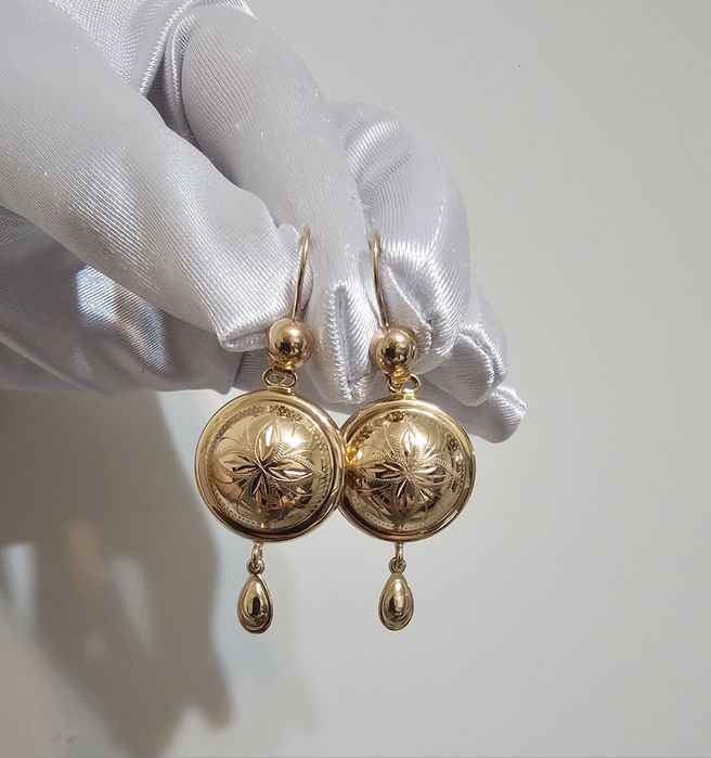 Серьги-самовары, 585 проба, Казахстан