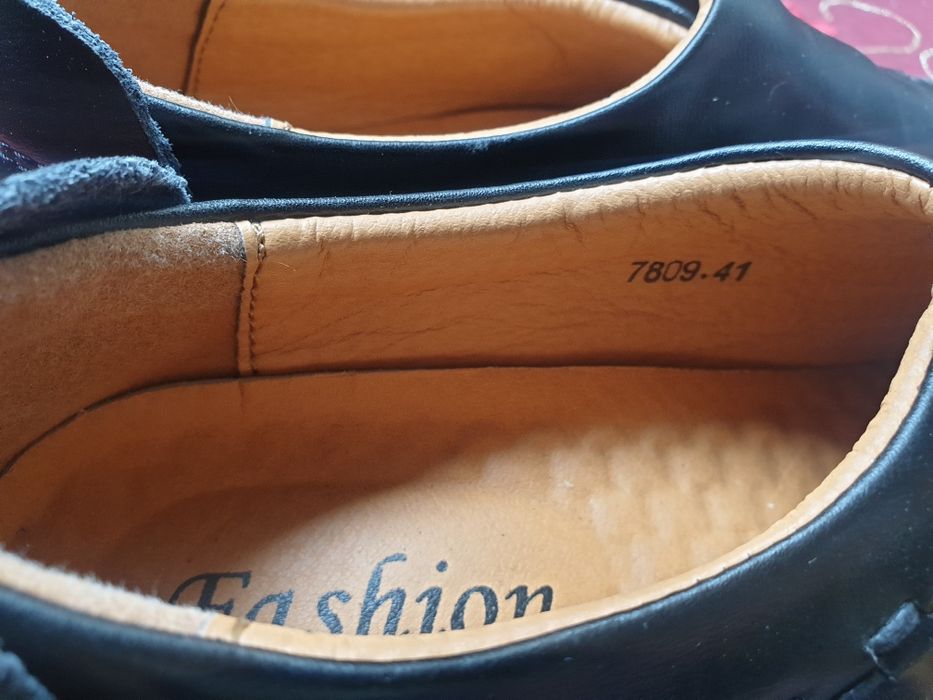 Уникални кожени обувки тип еспадрили  41 номер