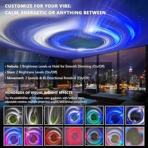 Нов 3D галактика прожектор със звезди и черна дупка нощна лампа стая