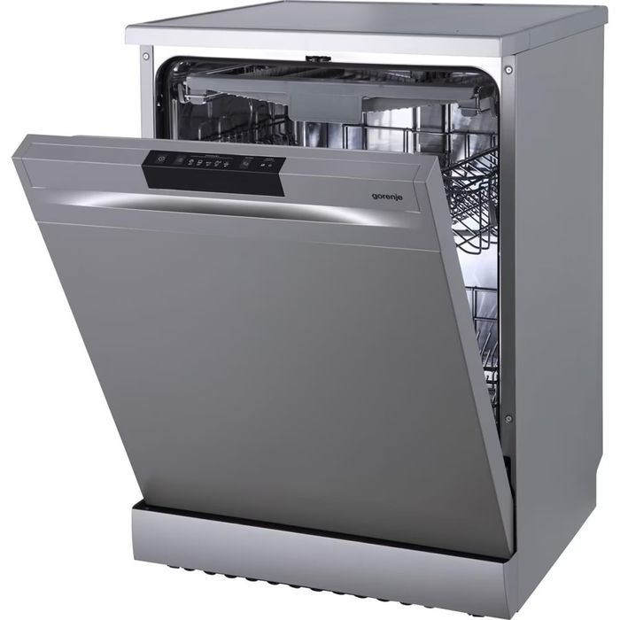 Masina de spalat vase independenta GORENJE GS620C10S, 14 seturi, 5 programe, 60 cm, Clasa C, argintiu. E inca in garantie!