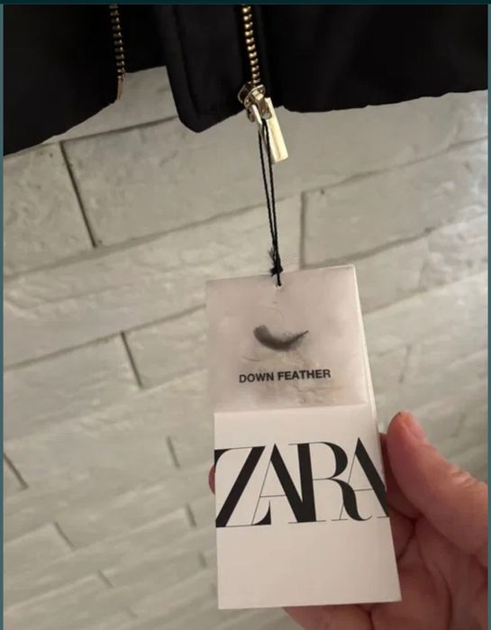 Модерно черно яке ZARA гъши пух