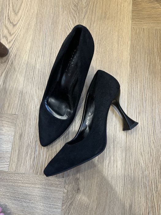 Туфли замшевые черные