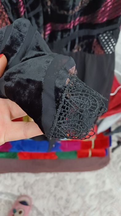 Шифон с велюром платье