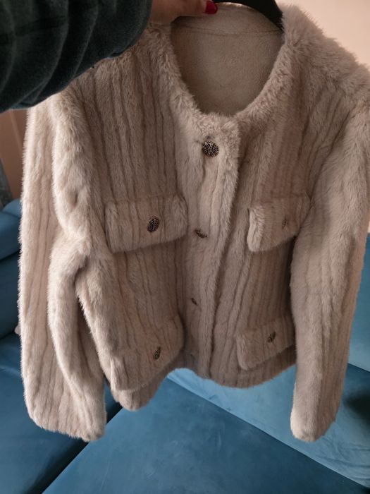 Дамско палто еко косъм