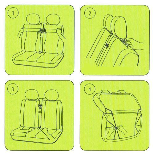 Husa scaun bancheta cu 2 locuri pentru Citroen Jumper Fiat Ducato Ford Transit Iveco Daily Mercedes Sprinter Vito opel Movano Vivaro Peugeot Boxer Expert Renault Master Trafic VW Crafter LT Caravelle