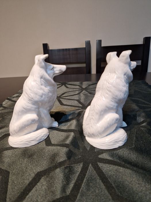 Чифт страхотни антикварни руски порцеланови фигури статуетки