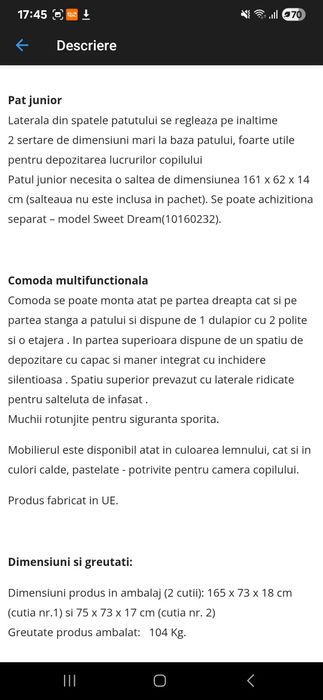 pătuț pentru copil