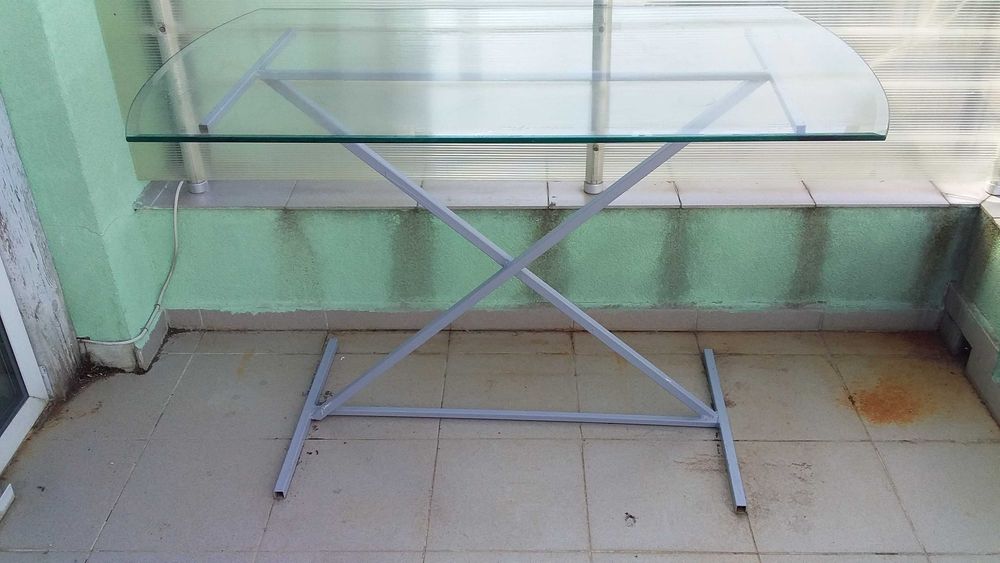 Масичка за терасичка. Стъклена маса. 120х70х77см