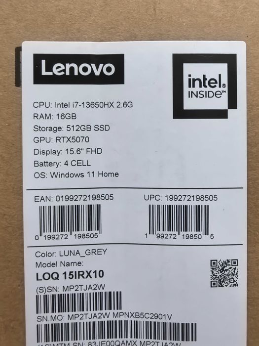 Нов Гейм Lenovo LOQ i7-13650HX, RTX 5070 16GB DDR5 , 512 SSD