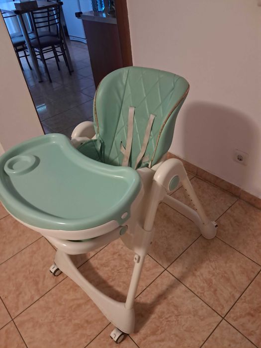 Scaun masa pliabil bebe, 3luni-8ani, verde, Primii Pasi