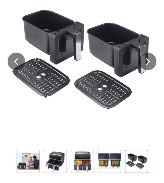 Фритюрник с горещ въздух Beper P101FRI090, 9L, Две кошници, 7 програми, Отложен старт, Сив/черен