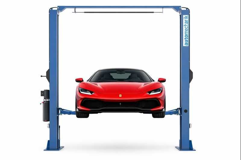 Двуколонен подемник 4т Горна Синхронизация Полуавтоматично Отключване