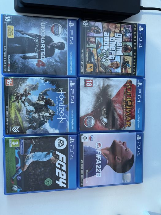 PlayStation 4 slim +1 геймпад + 6 игр
