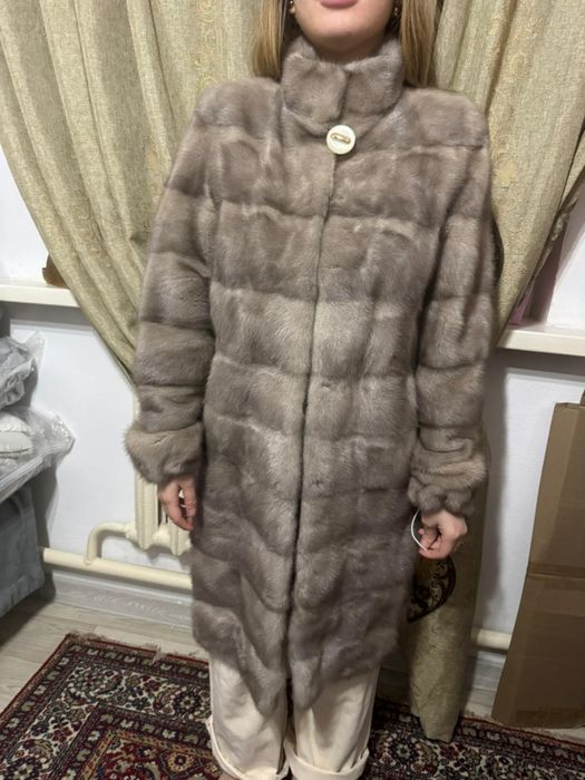 Норковая шуба серая