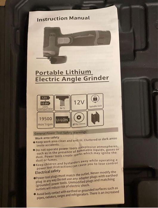 Mini Polizor Flex Electric cu 2 Baterii 12 v disc 76MM Nou 5 discuri