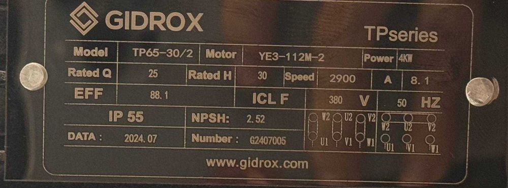 Промышленные насосы. GIDROX. TP65-30/2