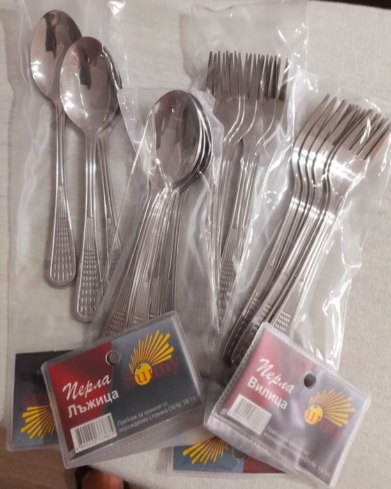 Лъжици Вилици и Ножове тип Перла от неръждавейка Чисто нови