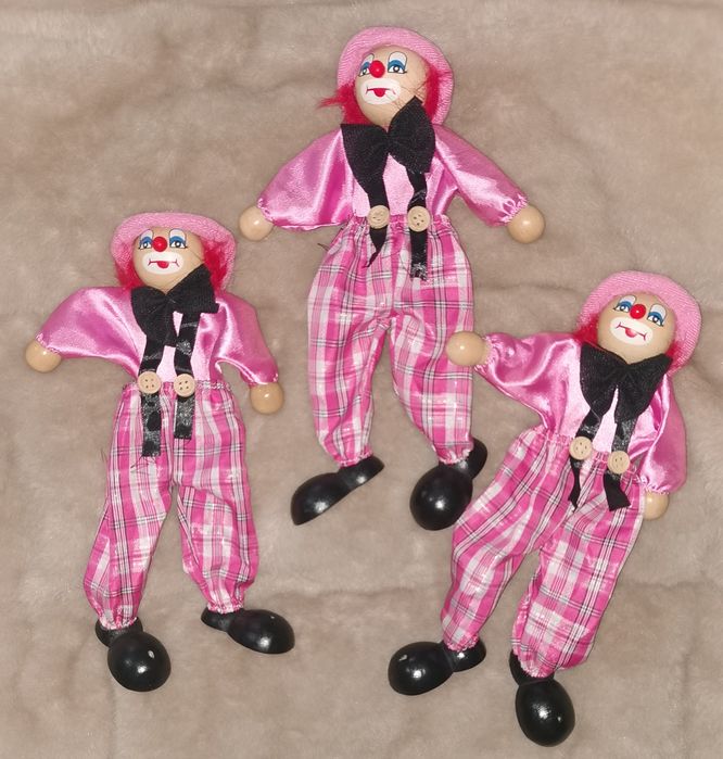 Клоуны 10 шт. Дерево, ткань