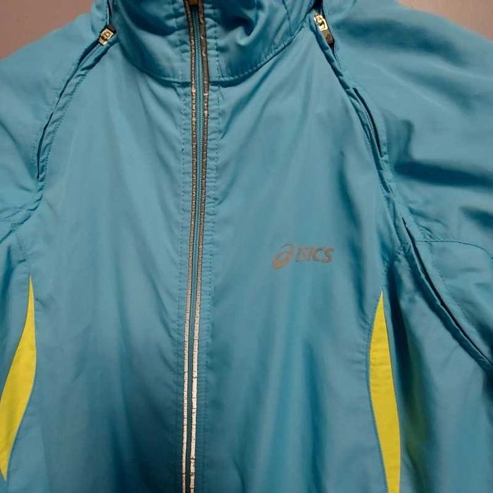 Geacă sport Asics, mărimea M, albastru cu galben