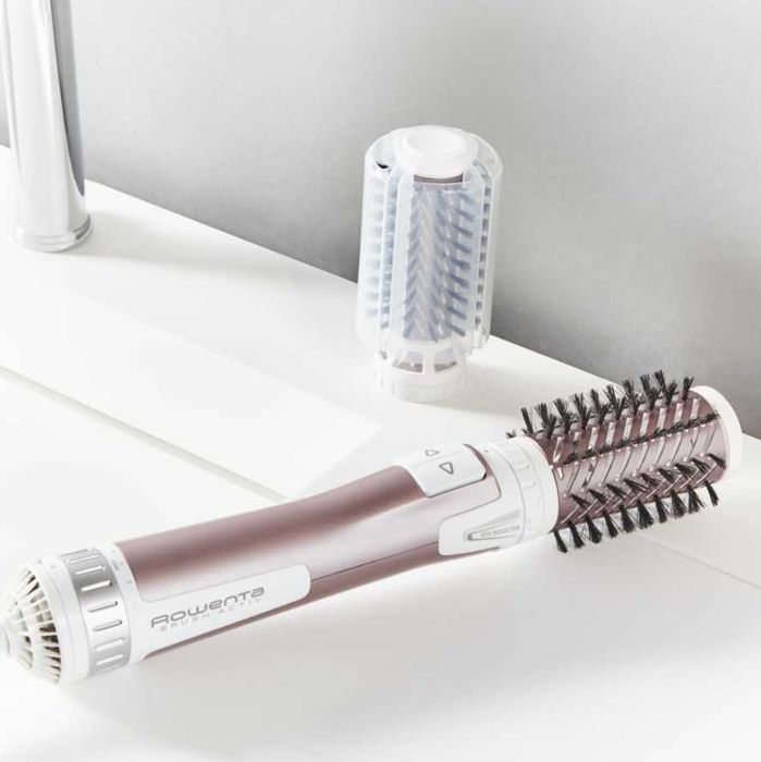 Perie rotativa – NOUĂ -Rowenta Brush Activ' Premium Care  1000W, 2 trepte, 2 viteze, ionizare, 2 perii, Cashmere Keratin, invelis ceramic, Roz