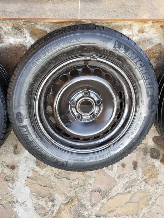1 set jante otel 15 cu cauciucuri vara Michelin 195 65 15 Energy