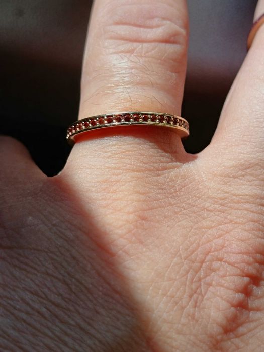 Златен пръстен 14к с гранати, 52 размер