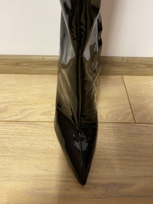 Vand cizme negre piele naturala lacuita