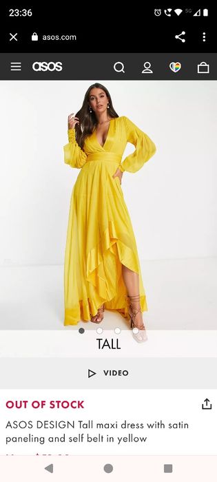 Rochie galbenă Asos - xs