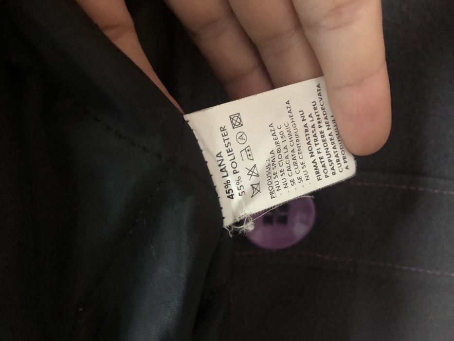 Palton dama nuanta roz/gri, stare f buna, marimea S.