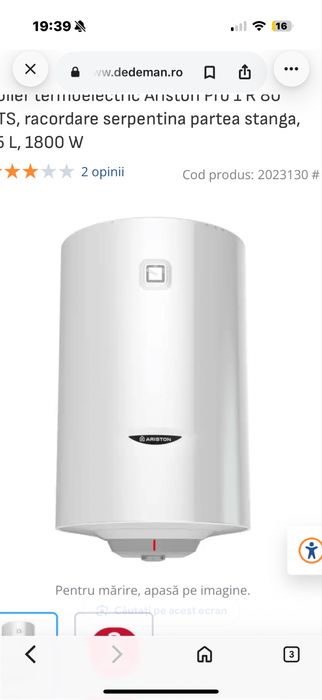 Vând boiler nou