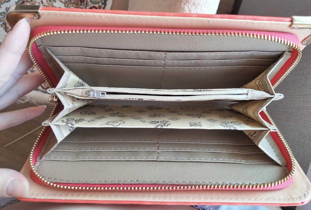 Женский КЛАТЧ на цепочке. Новый розовый коралловый. Сумочка. Кошелёк