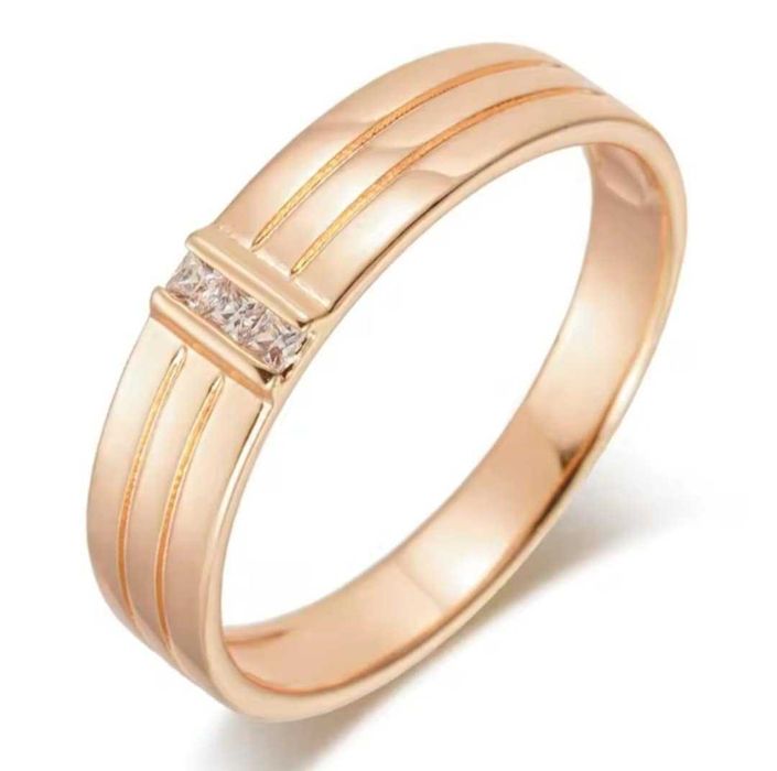 GR14,inel placat aur 14k,model unisex, nou/marcat, zirconii albe