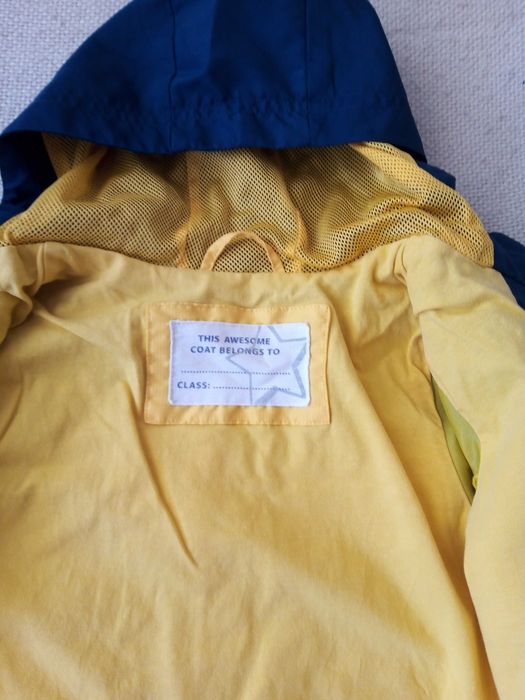 Haină copii, marca  Mothercare, galben cu bleumarin, măsura 98