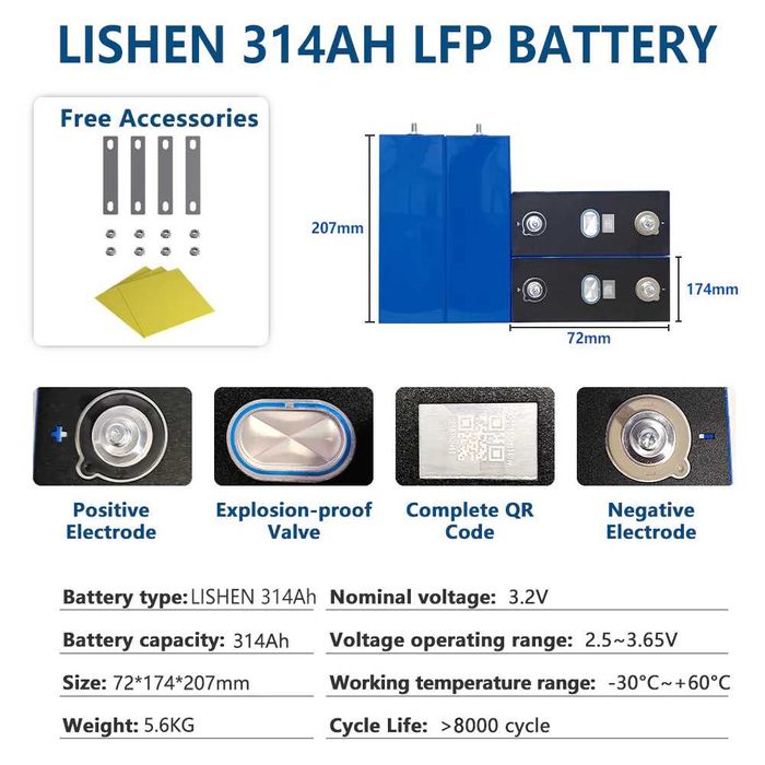 314Ah LiFePO4 Battery Cells