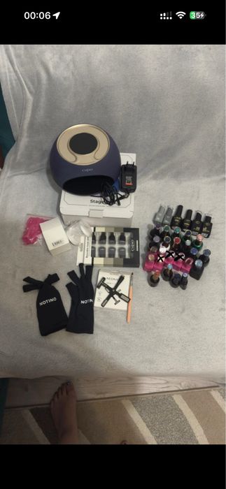 Kit manichiura oja semipermanenta Cupio Lampa 120W Oje Baze Solutii