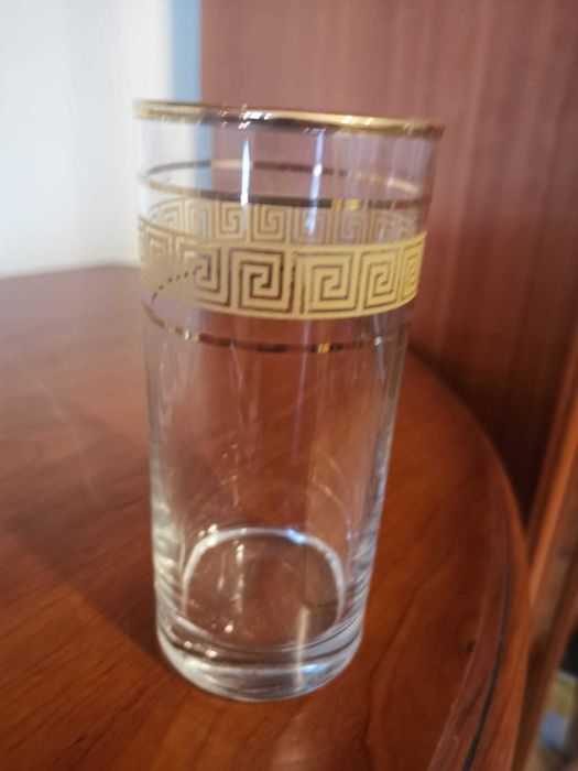 Set 6 pahare semicristal model auriu VERSACE 250 ml