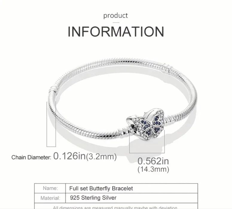 Сребърна гривна за талисмани Сребро S925