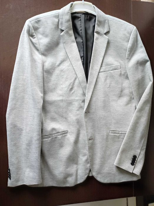 6 sacouri H&M/BP slim fit, bumbac/in mar. 48M/52L, bej/albstr/gri, noi