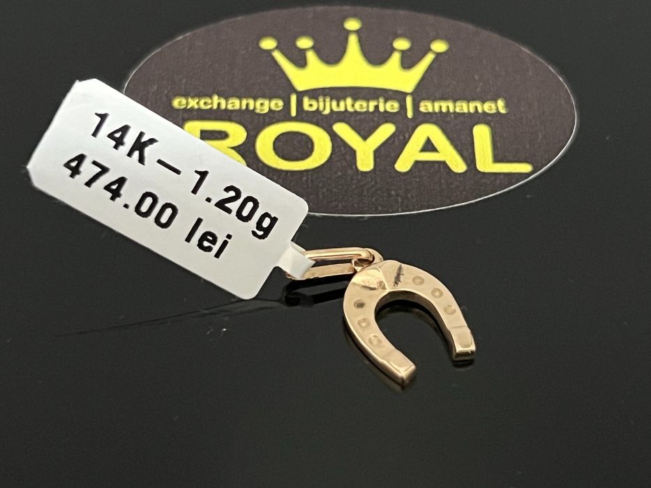 Bijuteria Royal CB : Pandantiv potcoava aur 14k 1,20 grame