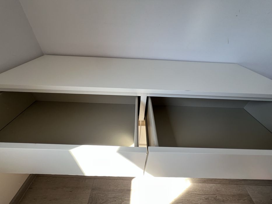 Comodă 6 sertare, alb, 140x50x75 cm