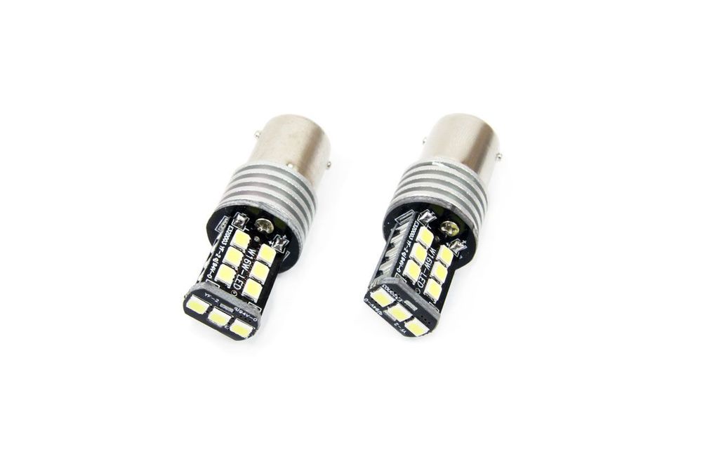 Bec auto LED Canbus BA15D P21W, 12-24V, 4.2W, 15 SMD, Amio, set 2 buc.
