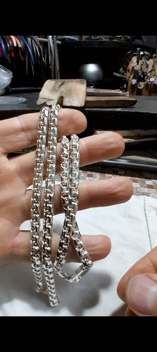 Серебряная цепь бисмарк, новинка