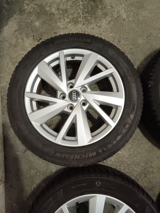 Set jante aliaj prindere 5x112 et 45 cu anvelope 215/55/17 audi Skoda vw seat
