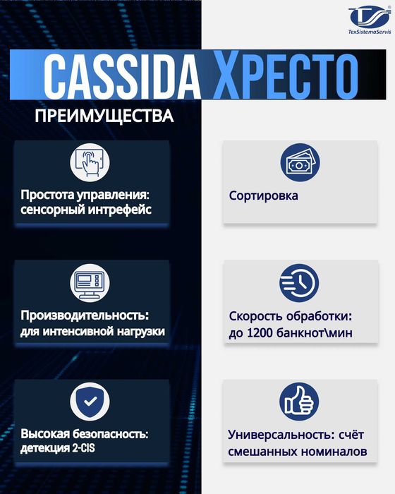 Cassida Xpecto Мультивалютный счетчик банкнот с определением номинала