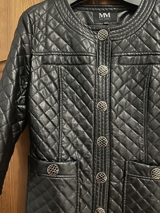 Кожаная куртка стеганная