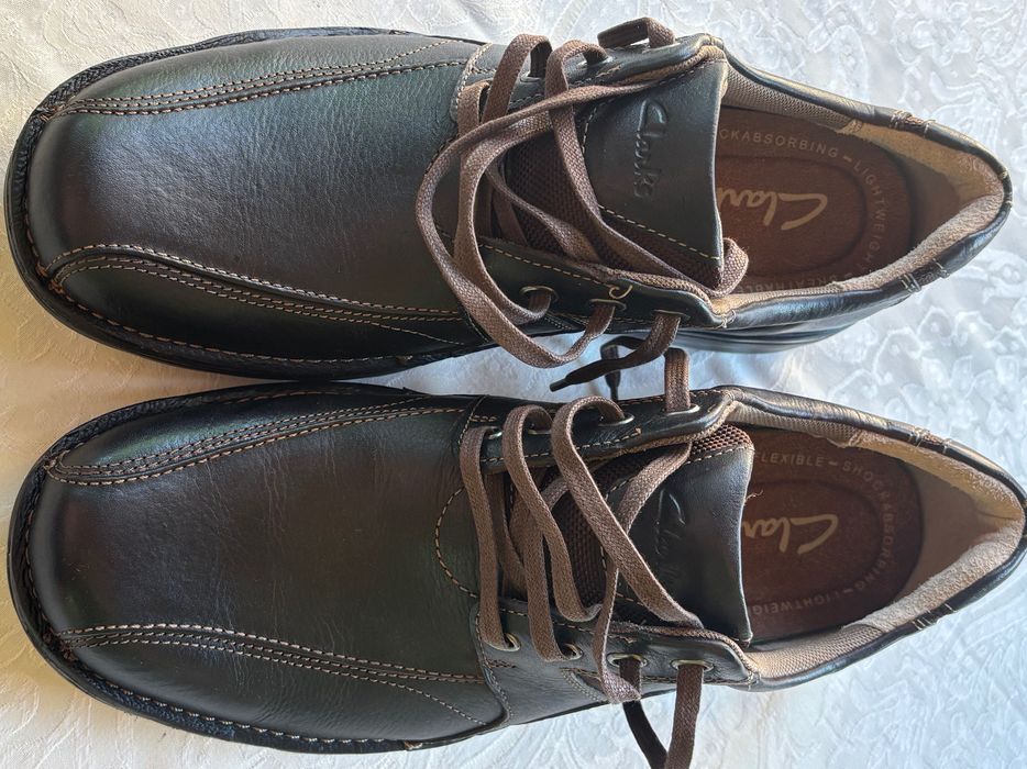 НОВИ Чисто нови Мъжки обувки Clarks Northfield Кафяви Естествена Кожа 43 номер